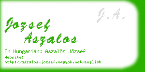 jozsef aszalos business card